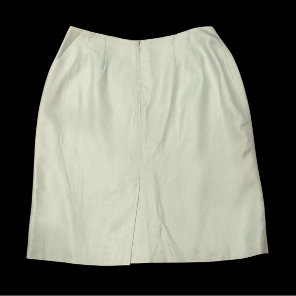 Neiman Marcus Silk Pencil Skirt Mint Green Sz 10 Career Office Professional - Picture 2 of 8